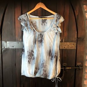 Banana Republic silk ruffle sleeveless top XL